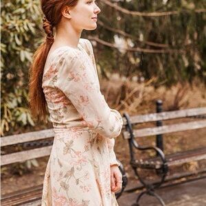 Reformation Pink Bishop Sleeve Sundress